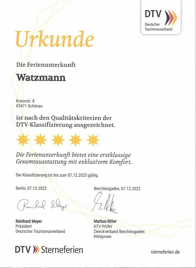 Chalet Watzmann Apartment Schoenau am Koenigsee